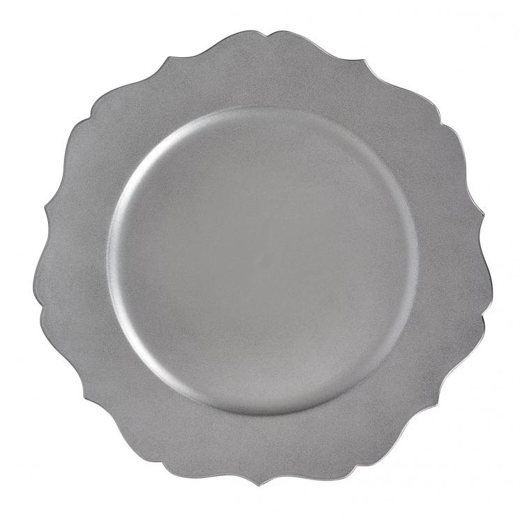 Тарілка підставна кольору срібла Lea Silver Maison - фото