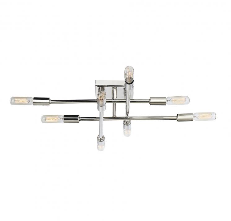 Стельовий світильник з хромованих трубок Lyrique 8 в стиле лофт - фото