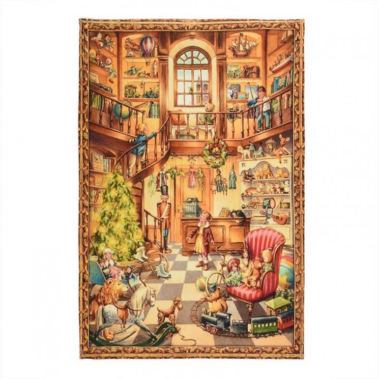 Рушник з бавовни з новорічним малюнком "Іграшковий магазин" Candy Village - фото