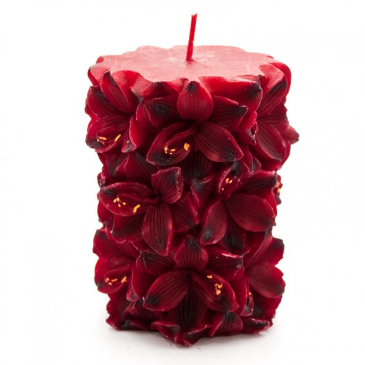 Свічка різьблена червона EDG - фото