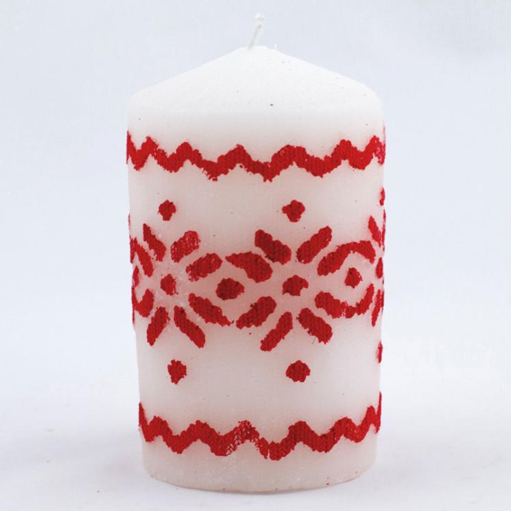 Свічка із червоним орнаментом EDG - фото