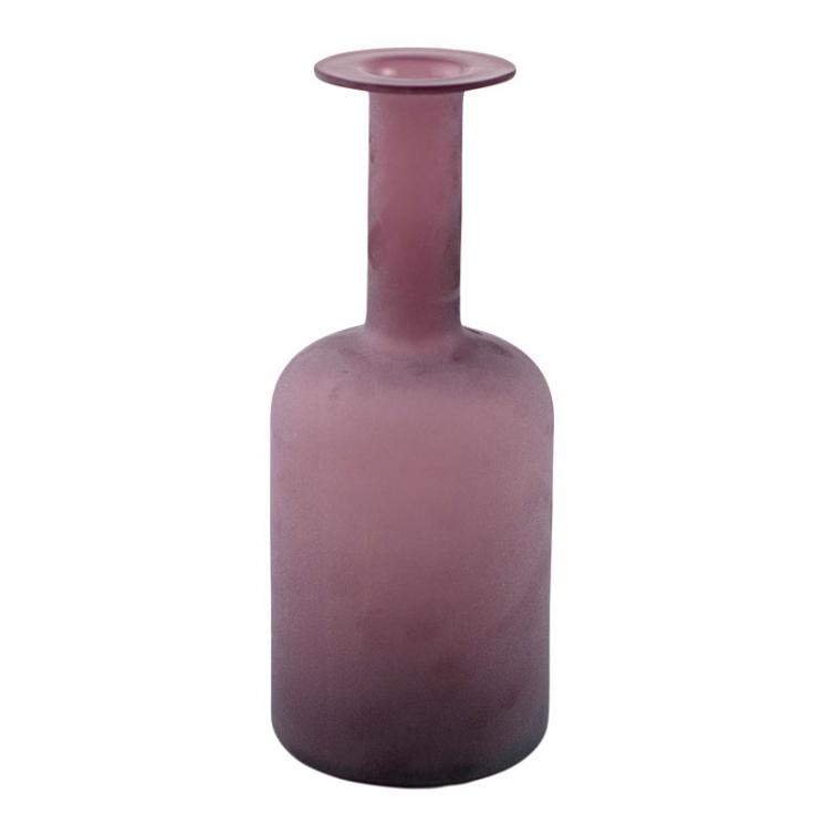 Пляшка-ваза з пурпурного матового скла з високою шийкою Light and Living - фото
