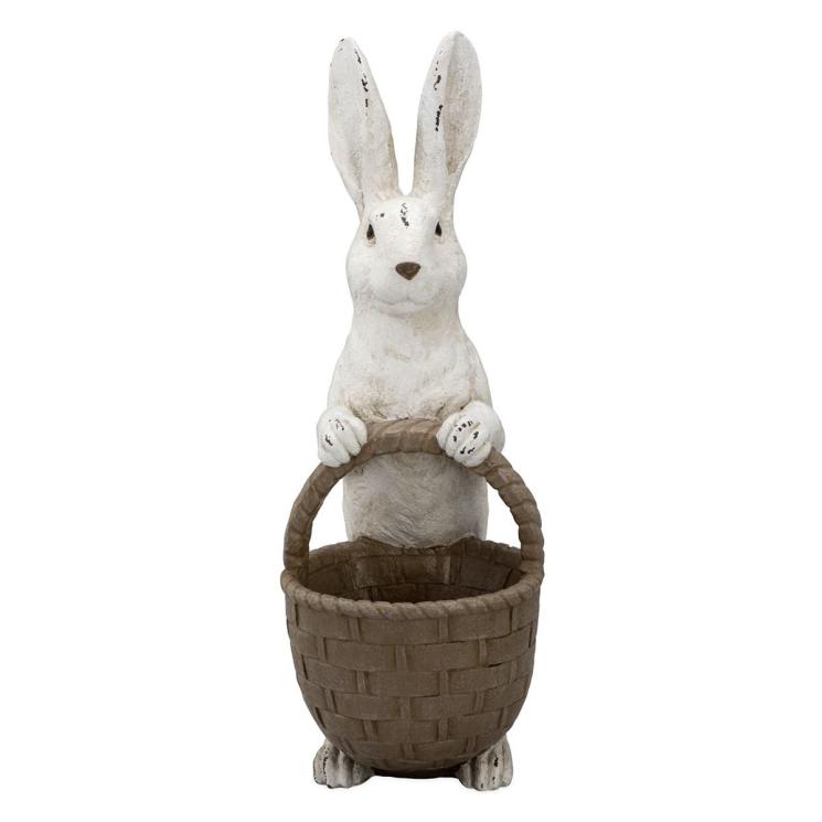 Великодній декор "Кролик з коричневим кошиком" H. B. Kollektion - фото