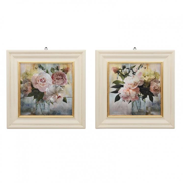 Набір з 2-х картин з ніжним рослинним малюнком "Квіти" Decor Toscana - фото
