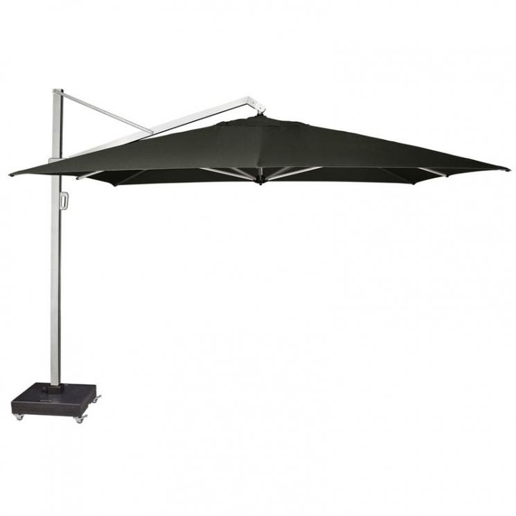 Квадратна сіро-чорна вулична парасоля Icon premium Platinum - фото