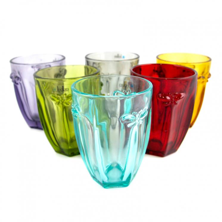 Набір із 6-ти різнокольорових склянок з опуклим декором Livellara - фото