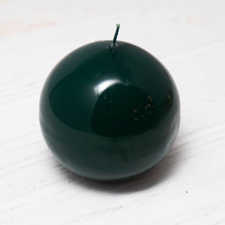 Свічка Lucid зелена у формі кулі Mercury - фото