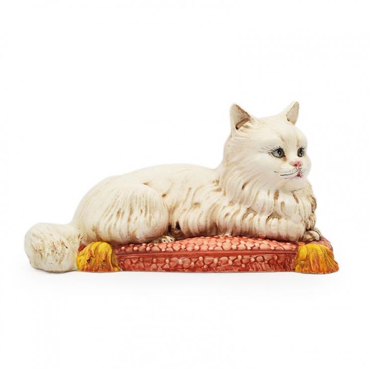 Статуетка "Кіт на червоній подушці" Ceramiche Bravo - фото