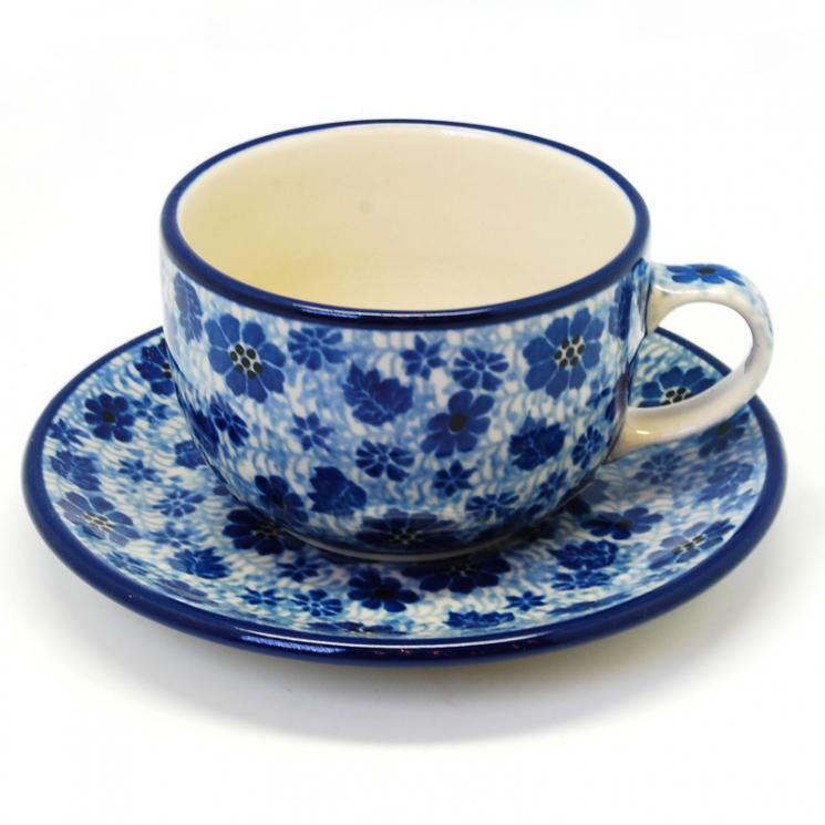 Набір з 6-ти чайних чашок із блюдцями "Стрекоза" Кераміка Артистична - фото