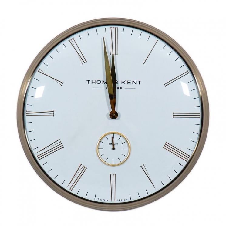 Великий настінний годинник з білим циферблатом у золотистому обрамленні Timekeeper Thomas Kent - фото