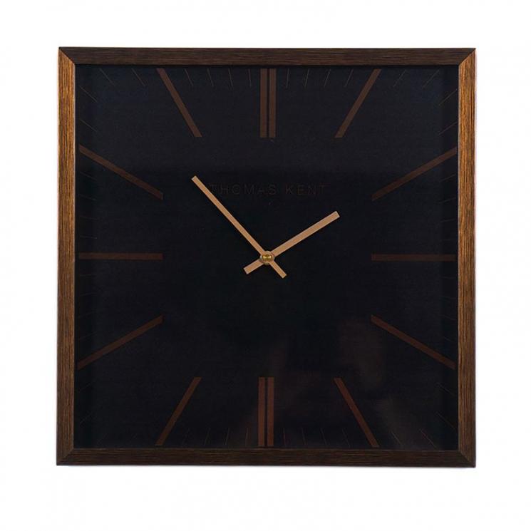 Бронзовий квадратний настінний годинник середнього розміру в сучасному дизайні Smithfield Thomas Kent - фото