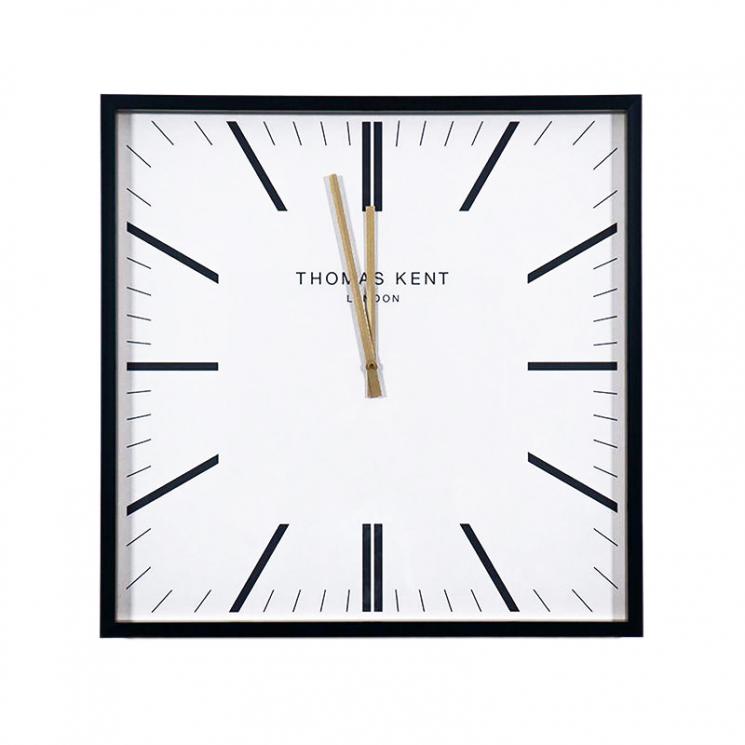 Великий квадратний настінний годинник з білим циферблатом у сучасному стилі Smithfield Thomas Kent - фото