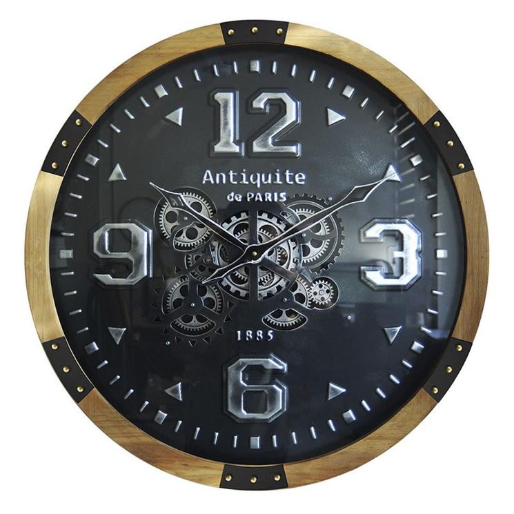 Стильний настінний годинник з чорним циферблатом та об'ємними цифрами CadrAven - фото