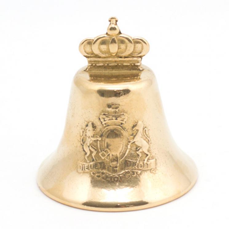 Настільний дзвіночок в антикварному стилі, декорований короною та гербом Alberti Livio - фото