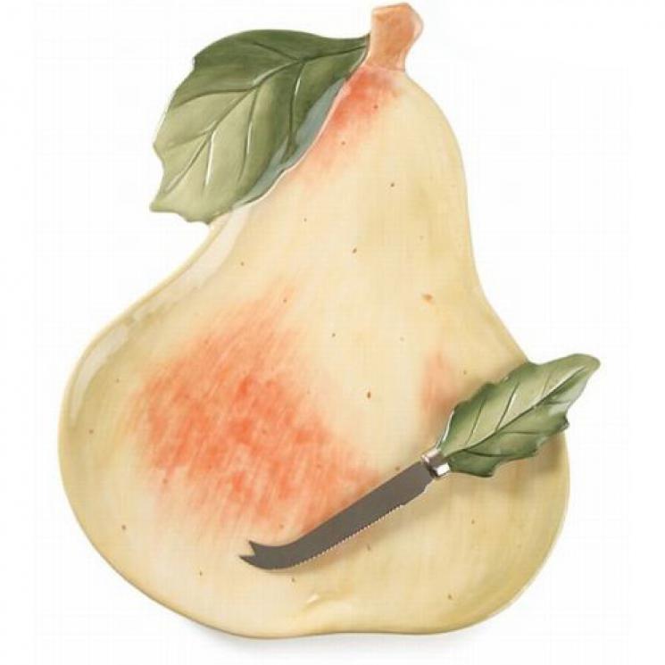 Таріль у формі груші з ножем у комплекті Fitz and Floyd - фото