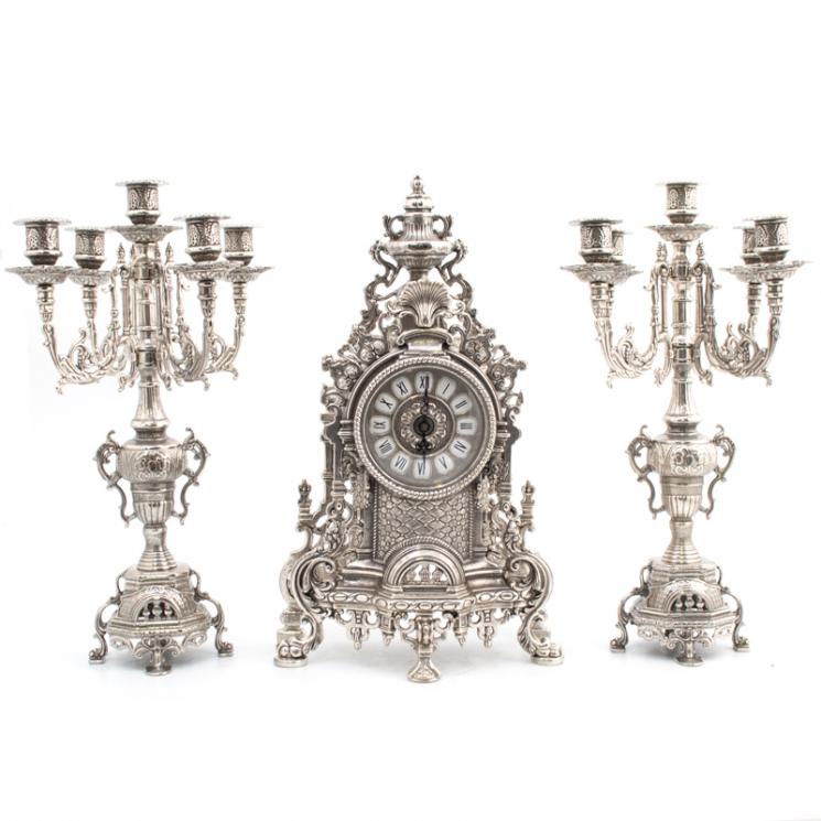 Набір годинник і 2 свічники під бронзу Alberti Livio - фото