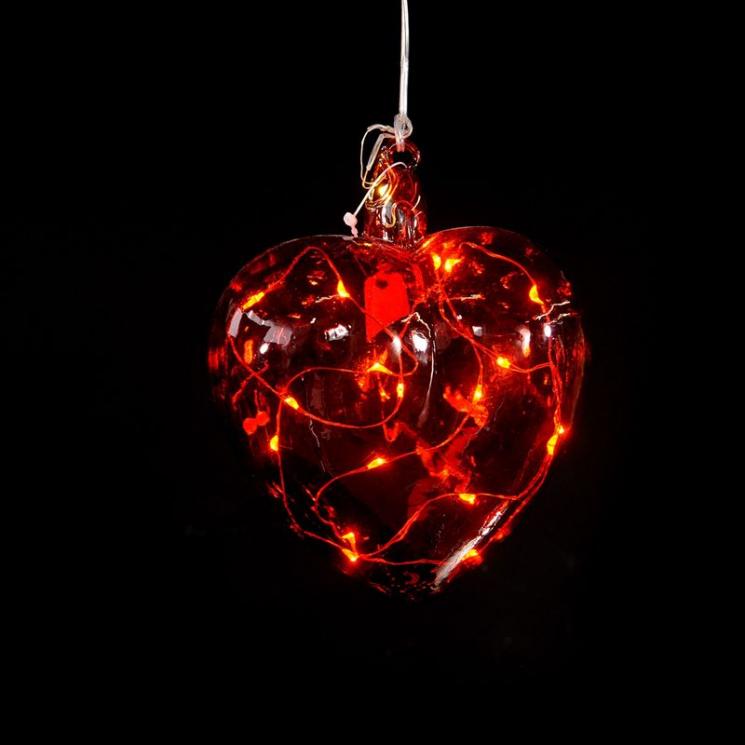 Новорічний декор з LED-підсвічуванням червоного кольору "Серце" Mercury - фото