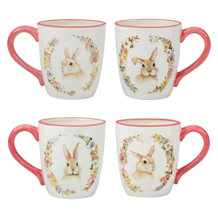 Набір чашок для чаю з кроликом 4 шт. "Великодній Сад" Certified International - фото