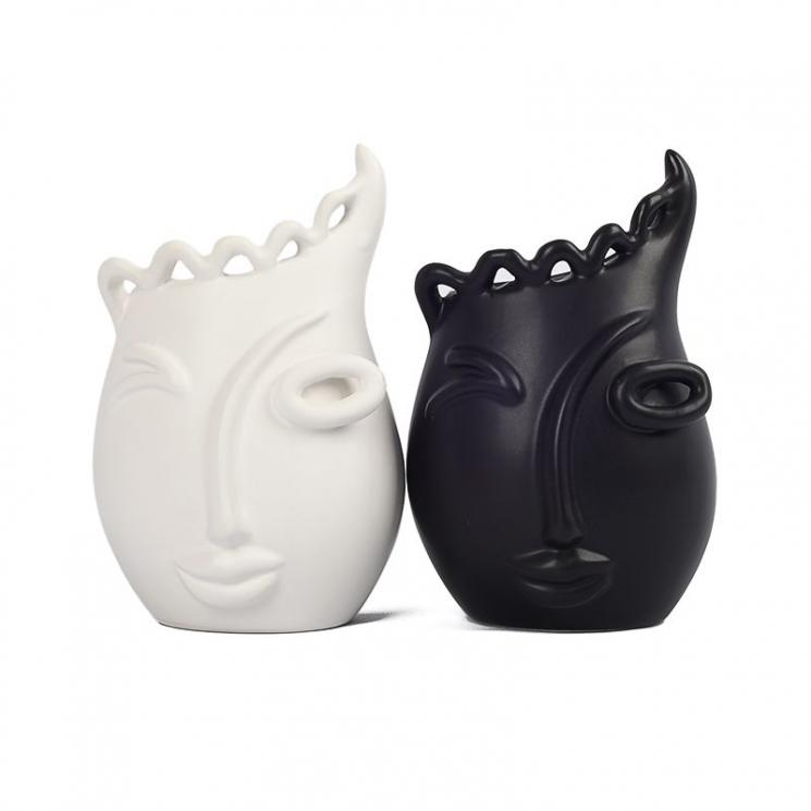 Набір із 2-х ваз чорного та білого кольору "Обличчя Інь-Ян" Bastide - фото