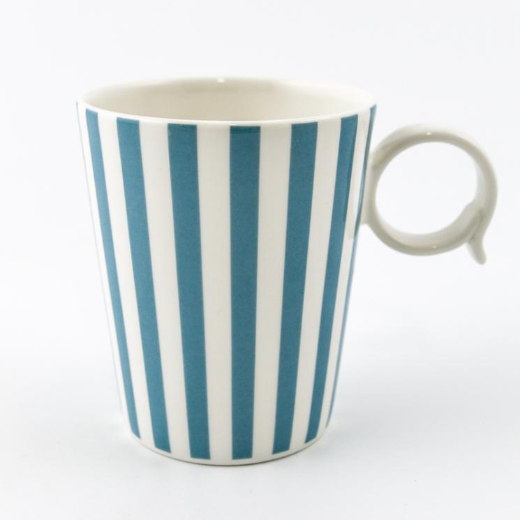 Набір із 6-ти чашок блакитних з білим "Смужки" Livellara - фото