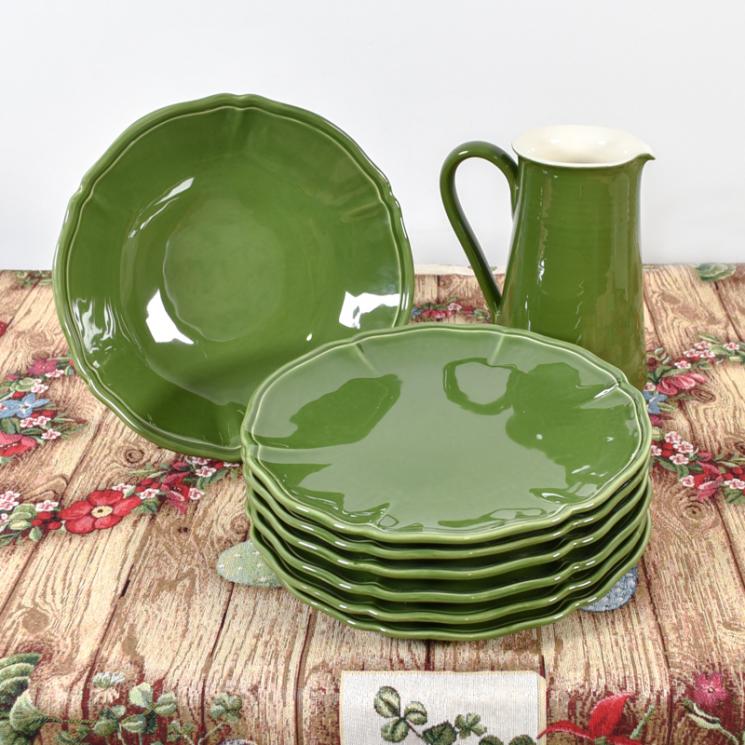 Посуд керамічний сервіз зелений "Яскраве літо" Villa Grazia - фото
