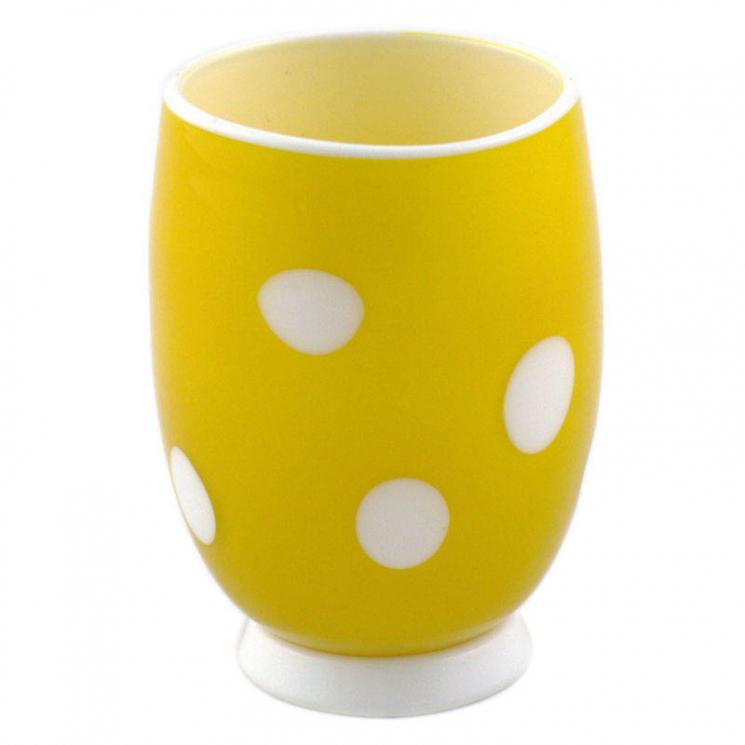 Склянка жовтого кольору в білий горошок Bon bon Zafferano - фото