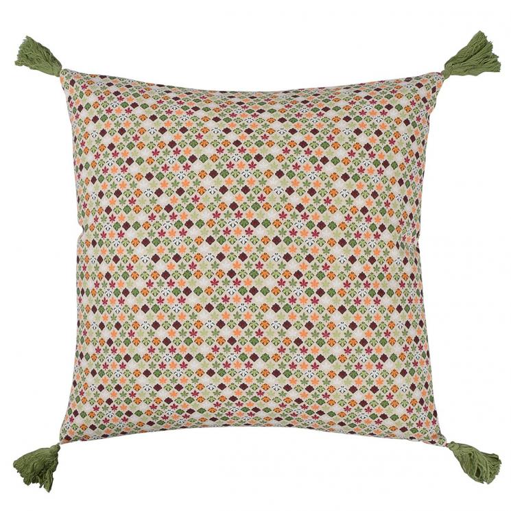 Декоративна подушка з бахромою та малюнком з листям Le Primizie Brandani - фото