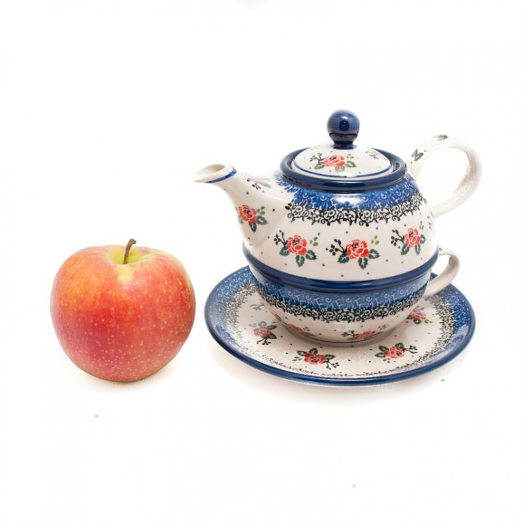 Набір із заварника та чашки для чаювання "Чайна троянда" Кераміка Артистична - фото