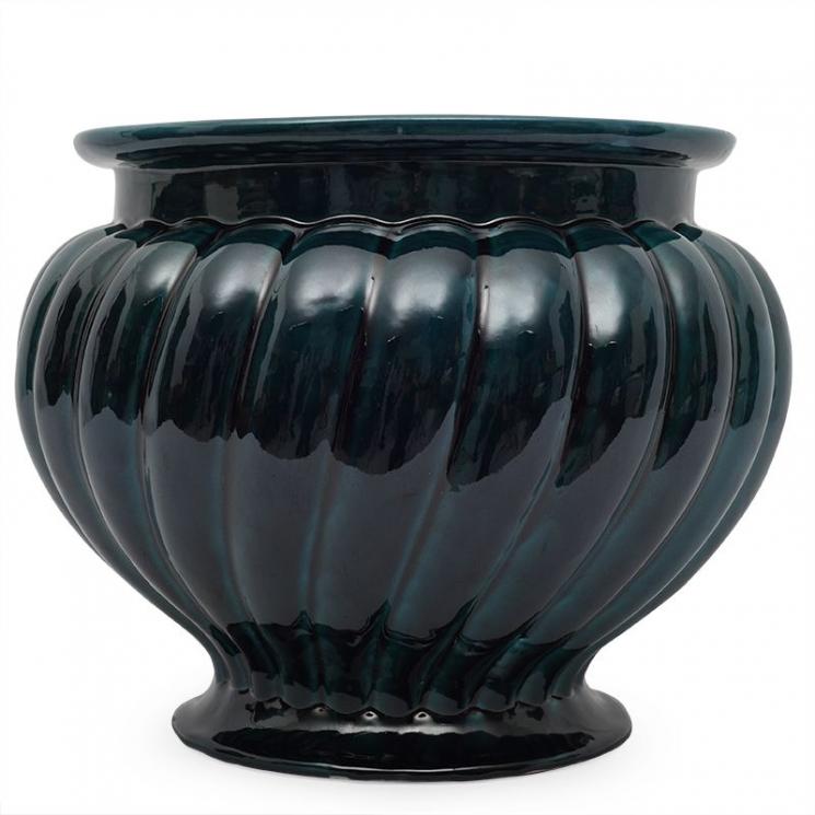 Кашпо велике керамічне темно-зеленого кольору Ceramiche Bravo - фото
