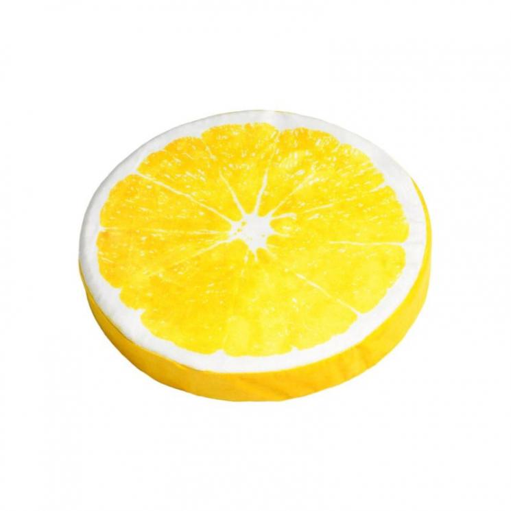 Декоративна кругла подушка для стільця «Лимон» Stof - фото