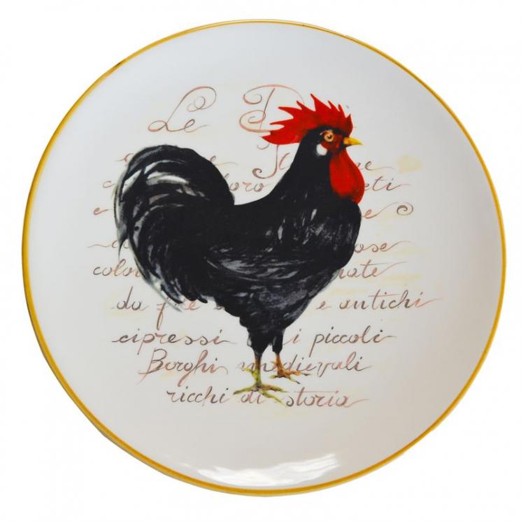 Декоративна та сервувальна тарілка з великоднім розписом «Важливий птах» Ceramica Cuore - фото