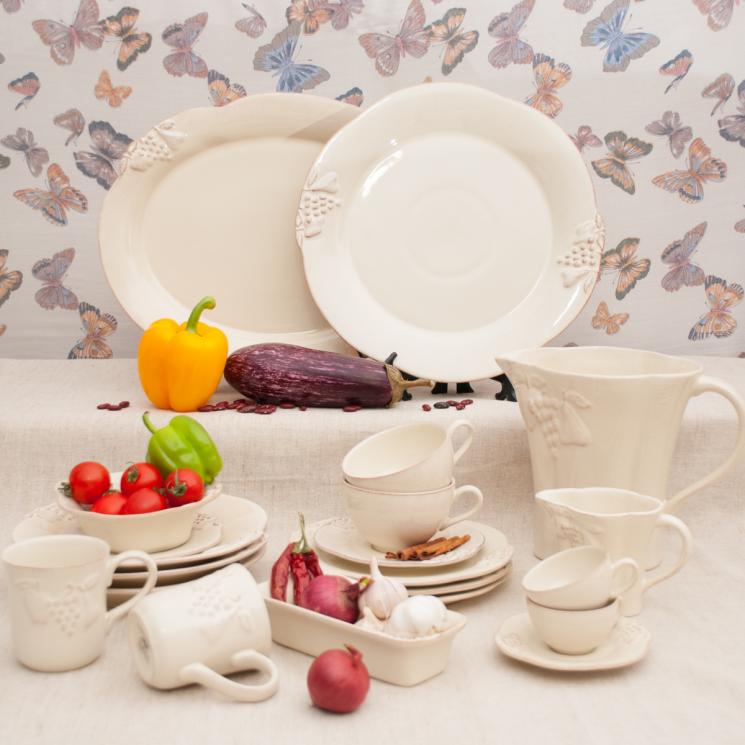 Красивий та довговічний посуд кремового кольору для подарунку Mediterranea Costa Nova - фото