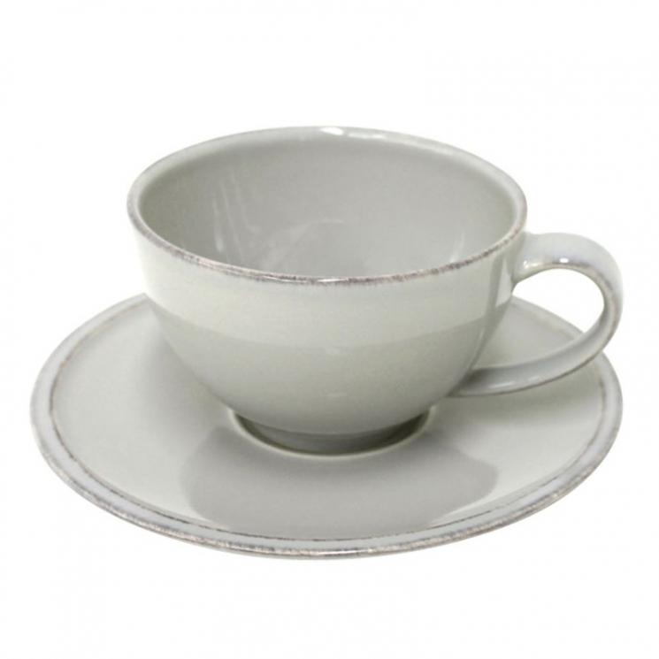 Чашки із блюдцем сірі для чаю, набір 6 шт. Friso Costa Nova - фото