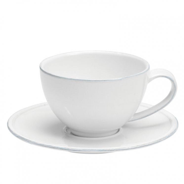 Чашки із блюдцем білі для чаю, набір 6 шт. Friso Costa Nova - фото