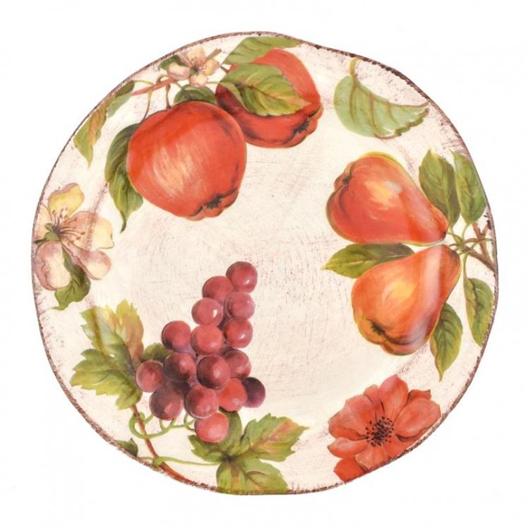 Салатна тарілка, оздоблена фруктовим натюрмортом "Осінній ноктюрн" Villa Grazia - фото