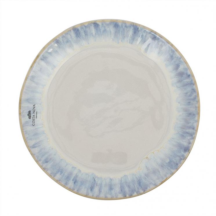 Десертна тарілка з кераміки в морському стилі Brisa із синім малюнком Costa Nova - фото