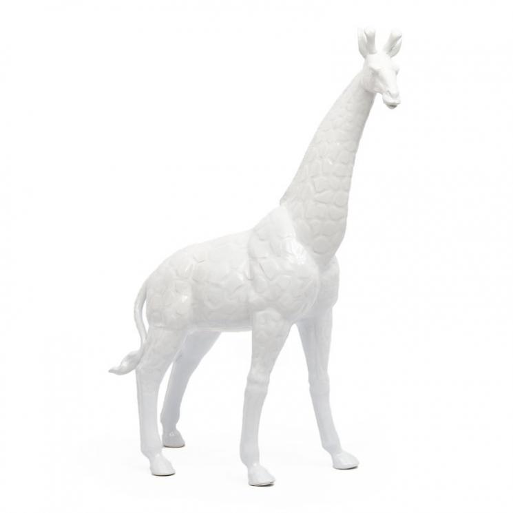 Висока керамічна статуетка у вигляді жирафу білого кольору Mastercraft - фото