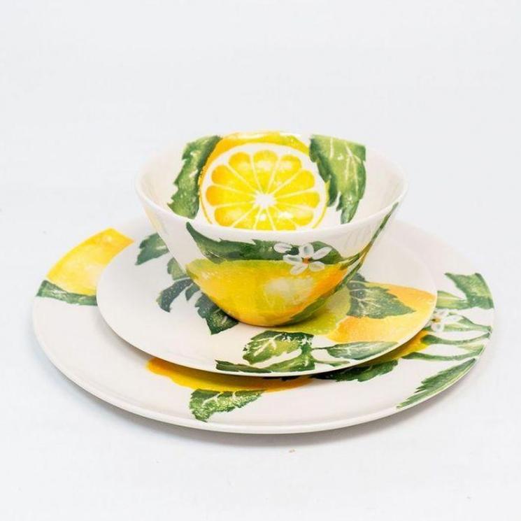 Комплект тарілок "Сонячний лимон" Villa Grazia - фото