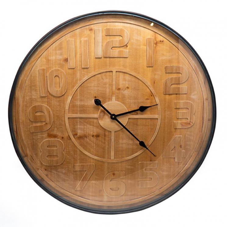 Великий дерев'яний годинник зі склом Mastercraft - фото