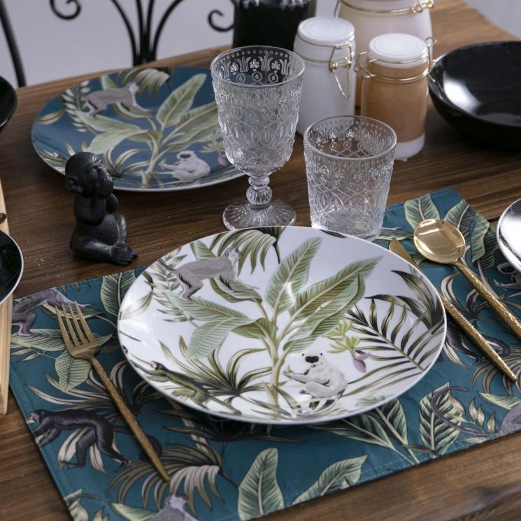 Колекція практичного текстилю та фарфорового посуду з тропічним малюнком "Мадагаскар" VdE - фото