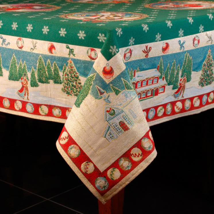 Гобеленова новорічна скатертина "Дід Мороз" Emilia Arredamento - фото