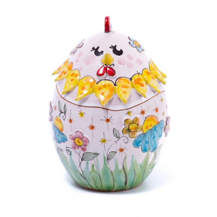 Яйце керамічне Великдень, декор Квіткова галявина  - фото