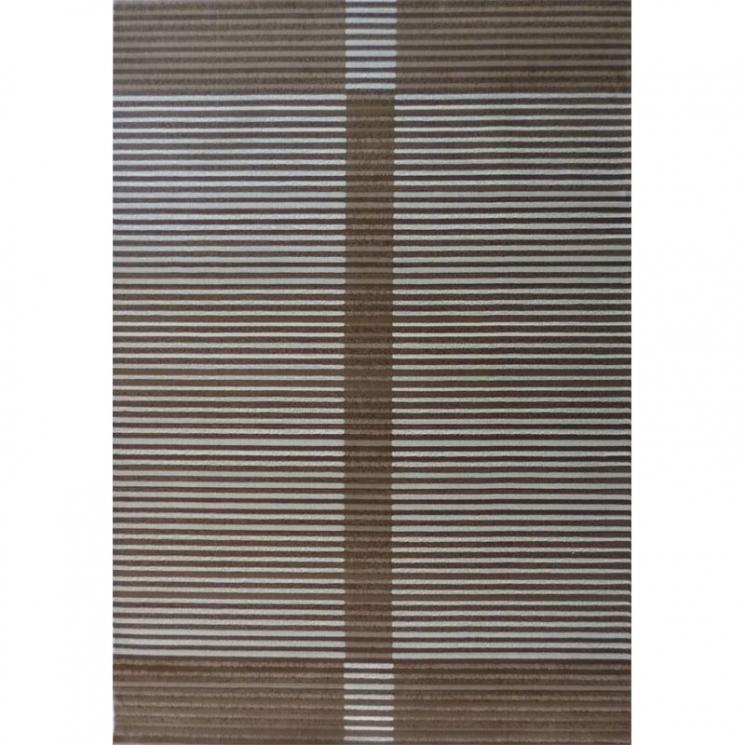 Щільний килим з коричневими та білими смужками Moon SL Carpet - фото