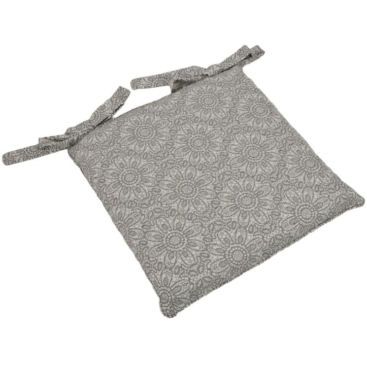 Гобеленова подушка для стільця двостороння з тефлоновим просоченням "Срібні пелюстки" Villa Grazia Premium - фото