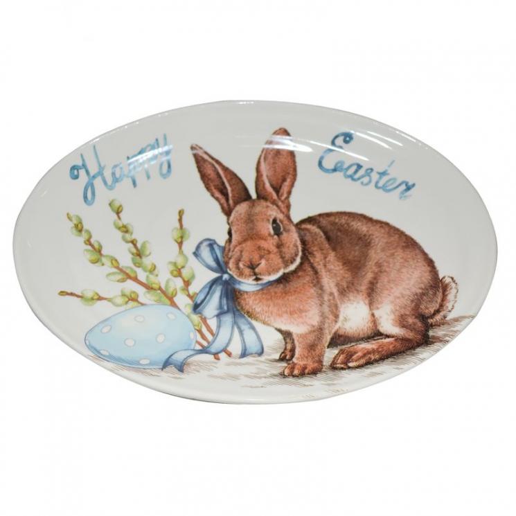 Овальна святкове таріль для сервування «Великодній кролик» Ceramica Cuore - фото