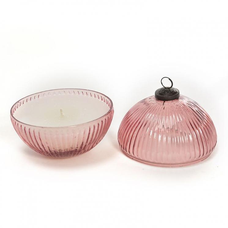 Свічка ароматна рожева "Новорічна куля" Mercury - фото