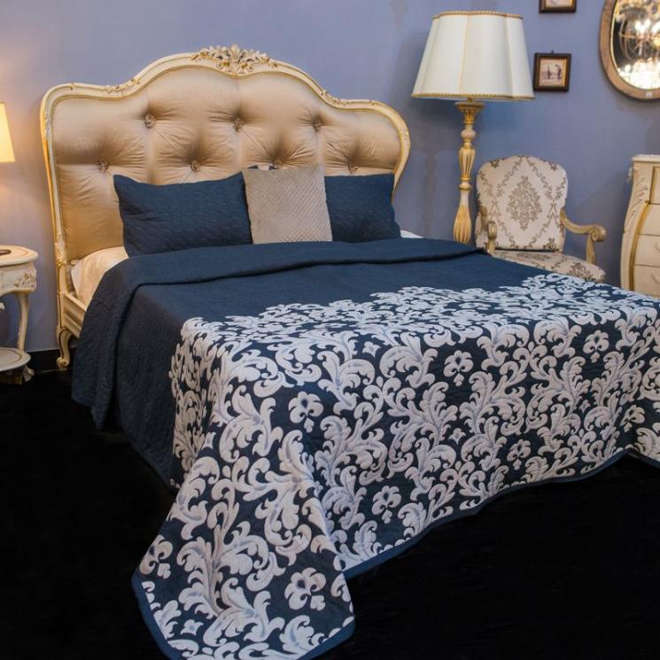 Покривало темно-синє +2 наволочки Paris Villa Grazia Premium - фото