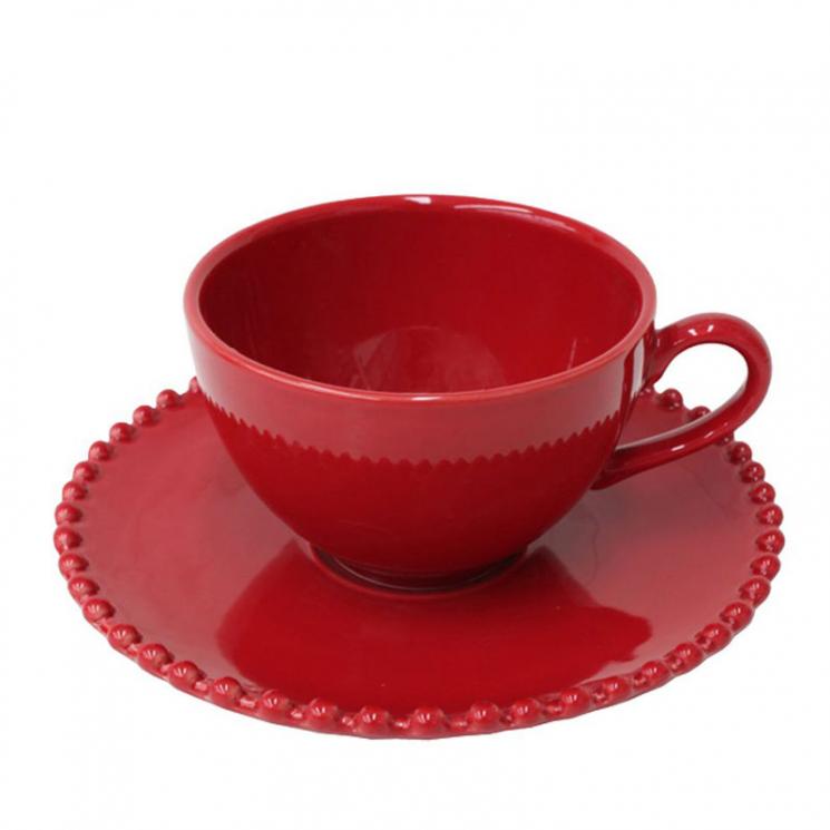 Чашки із блюдцями для чаю, набір 6 шт. Pearl rubi Costa Nova - фото