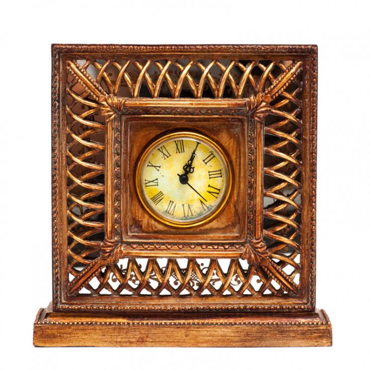 Настільний дерев'яний годинник з наскрізним перехресним плетінням Royal Family - фото