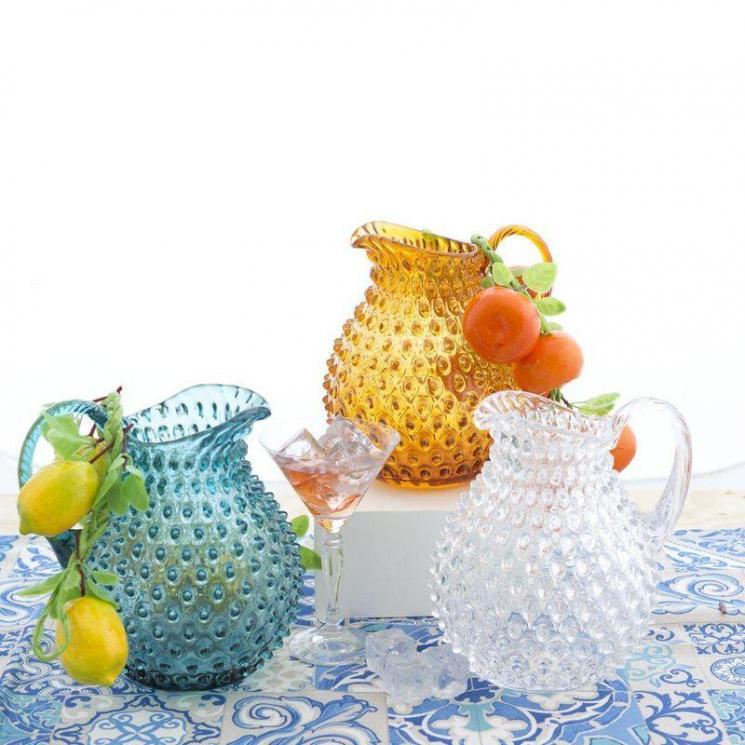 Колекція різнокольорових скляних глечиків з рельєфною поверхнею Riccio Maison - фото